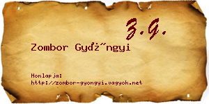 Zombor Gyöngyi névjegykártya