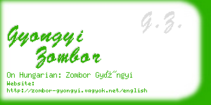 gyongyi zombor business card